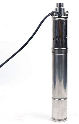 Tiefbrunnenpumpe, 3 Zoll, 0,33 PS, 1600 l/h, Edelstahl, für die Bewässerung von Bauernhöfen, Wasser, für Beten, Stadtentwässerung, Fabrikentwässerung (Silber)