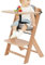 Susoso Treppenhochstuhl, Baby-Hochstuhl aus Holz mit U-förmiges Tablett Babyhochstuhl Tragfähigkeit Etwa 60kg 11-stufig Verstellbaren Design für Campingplatz 50x45x80cm Holzfarbe