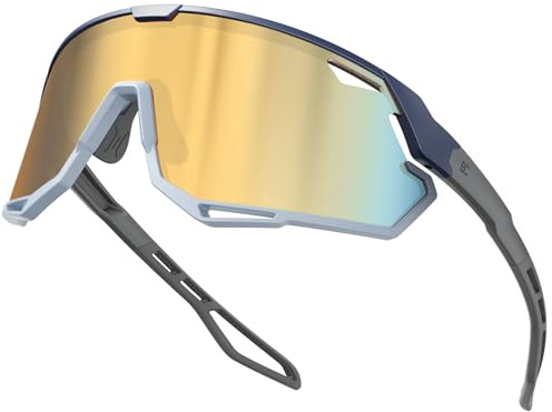 Bircenpro Sportbrille-Sonnenbrille für Herren Damen – UV Protection Fahrradbrille Radbrille für Laufen, MTB, Golf, Rennrad und Radfahren