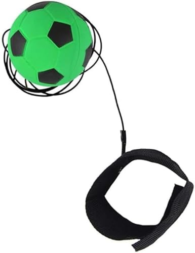 Hehglng Green Soccer Wrist Ball Wristband Sports Balls on a String Kit Basketball, Football Return Rubber Rebound Ball for Boys Girls Party Favor, Exercise or Play Sports (1.9 inches)
