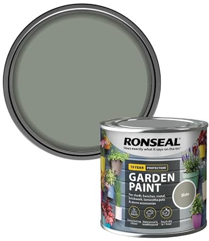 DUAYRA Garden Wood Paint 250ML | Outdoor Furniture Paints | Multi-Surface Waterproof Weather Resistant | Quick Drying Formula | For Benches, Terracotta Pots, Brickwork, Stones | (Slate)