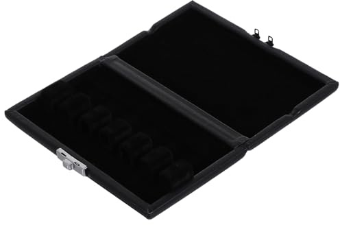 TOPBATHY Fagottrohrbehälter aus Pu Leder mit 6 Fächern Leicht und Praktisch Metallverschluss Schwarze Aufbewahrungsbox für Bassoon Rohrzubehör