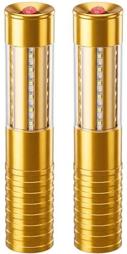 LED-Stroboskop-Lampe für Flaschendienst, wiederaufladbares Licht, Handlicht, fluoreszierende LED-Lampe für Disco, Karaoke, Hochzeit, Party, Aktivitätsbedarf (2, Gold) | Wiederaufladbares Licht, Handlicht, LED-Lampe, fluoreszierend, für Disco, Karaoke, Hochzeit, Party