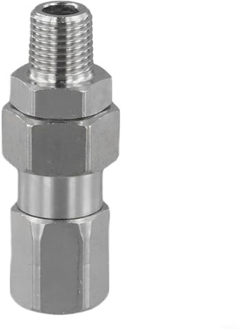 Giunto girevole in acciaio inox per idropulitrice, connettore girevole a 360 gradi con filettatura interna ed esterna NPT (3/8 e 1/4), antiruggine, per collegamenti tra idropulitrice e accessori (1