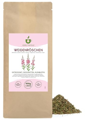 IDDA Herbal Epilobio Infusión 900g, Hierba Seca y Cortada con Pequeñas Flores, Epilobio Té