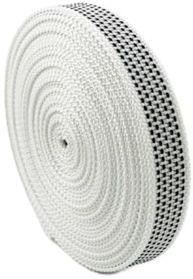 Rollladengurtband 15 mm – 50 m – Ersatzgurt für Rollläden – hochwertiges Polypropylen – UV‑beständig & reißfest – Schwarz/Weiß – Made in Germany