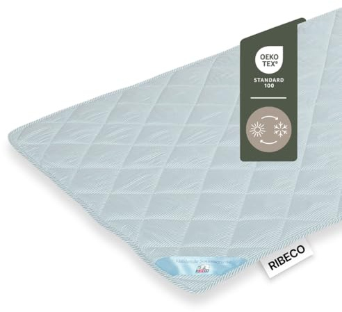 RIBECO Germany Matratzenauflage Top Cool – 2-in-1 ganzjährige Matratzenauflage – Topper mit kühlender Microfaserseite und wärmender Seite in Flanell-Qualität (100 x 200 cm)