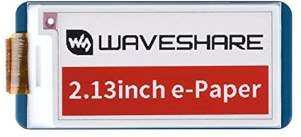 Waveshare 2.13 Inch e-Paper Display Hat(B) V4,212x104 Red Black White Three-Color E-Ink Screen Electronic Paper Module for Raspberry Pi Zero/Zero W/Zero WH/Zero 2W/3B/3B+/4B with SPI Interface
