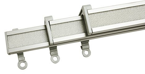 Gardinia Clip-On Paneelwagen 3er Set für Flächenvorhangschienen Perfectline, 60 cm, Aluminium, Grau, 32495, alu/grau, 60 x 4 x 4.5 cm