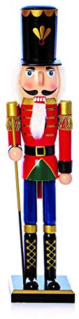 Festive Premier Decorations Large 60 Centimeter Wooden Nutcracker Various Designs and Colours (Red)