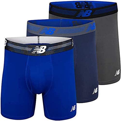 New Balance Men's 6 Boxer Brief Fly Front with Pouch, 3-Pack, Small