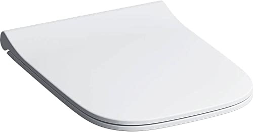 Geberit Smyle WC-Sitz Slim mit Deckel, Sandwich, antibakteriell, QuickRelease Scharniere, weiß, mit Absenkautomatik, 500.688.01.1