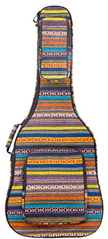 Glenmi 40 41 Zoll Akustikgitarrenkoffer Gigbag Mit 3D-Taschen, Gitarrentasche mit Nackenschutz-Kissenauflage, Bohemian Style Gitarrenkoffer, 12 mm Schwamm gepolstert