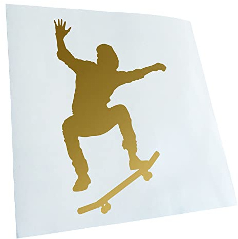 Kiwistar - Autocollant - pour skateboard - or - G30 - Pour voitures, vélos, véhicules, motos, cyclomoteurs, tuning, vitres arrière