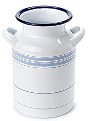 NUVOLE DI STOFFA Lattiera brocca da latte NAUTILUS metallo bianco blu Ø14 H22 cm
