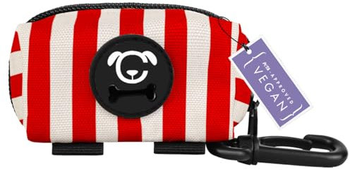 STUCH Kotbeutelspender für Hunde - Wasserdicht - Hundekotbeutel mit Leinenclip - Halter für Hundeleine - Kotbeuteltasche (Rot)