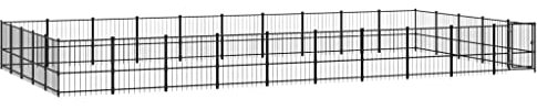 vidaXL Hundgård för utomhusbruk stål 47,05 m², hundgård, valphage, hundinhägnad, hundgårdar, valphagar, hundinhägnader, hundbur, hundburar