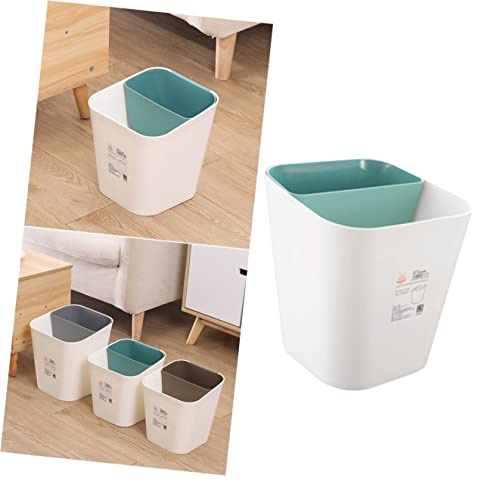 Zerodeko Poubelle Domestique en Plastique Pp Épais Séparation Sèche et Humide pour Bureau et Maison, Conteneur à Ordures Simple et Fonctionnel