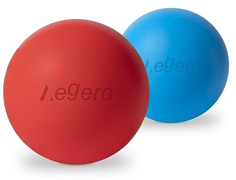 Massage Lacrosse Balls for Myofascial Release,Yoga Deep Tissue Massage,Trigger Point Therapy and Foot Plantar Fasciitis,Muscle Soreness Massager Ball (2Pack, Blue and Red)