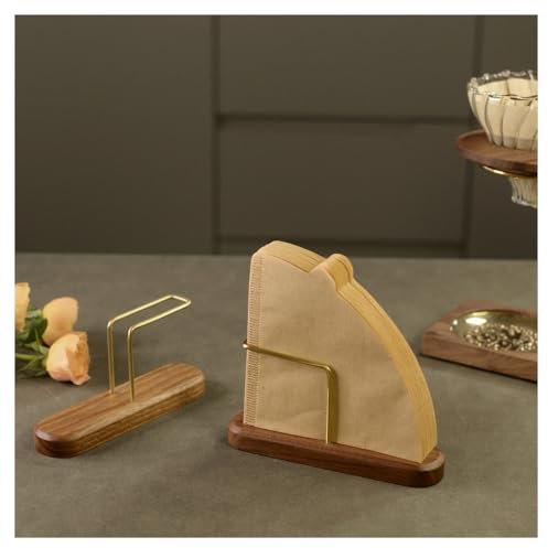 Primst Cone Coffee Filter Holder Stand, Walnut Filter Paper Container for Coffee Bar/Home/Office, Compatible with #1/#2/#4/V60