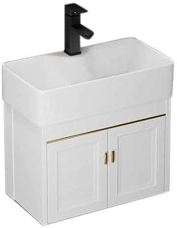Lavandino Da Bagno Ad Angolo Lavandino In Ceramica Mobile Da Bagno In Alluminio Spaziale Con Lavandino Piscina Singola Con Rubinetto Per Lavanderia Ripostiglio Garage Cantina Esterno E Interno ( Size