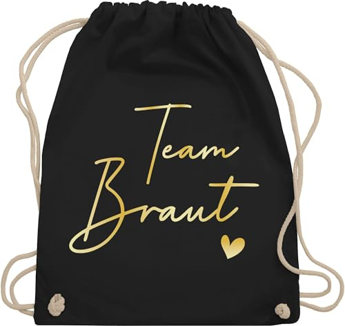 Turnbeutel Rucksack - JGA Junggesellenabschied Frauen - Team Braut Crew Bride - Unisize - Schwarz - beutel brauttaschen bachelorette party junggesellinnenabschied tasche