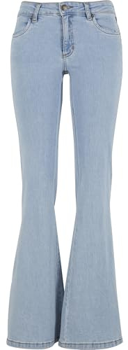 Urban Classics Damen Hose Ladies Organic Low Waist Flared Denim Lighter Washed 26