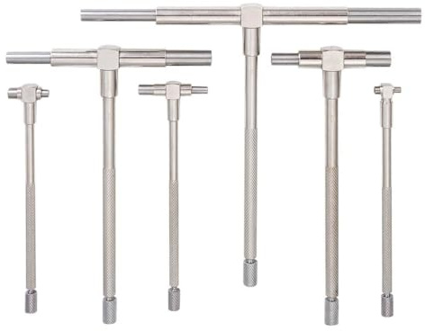 Lancoon Juego de Medidor Telescópico, T Calibre Agujero con 6 Piezas 5/16″-6″(8-150mm) Alta Precisión Acero Inoxidable para Agujero Rápido Dentro Medición