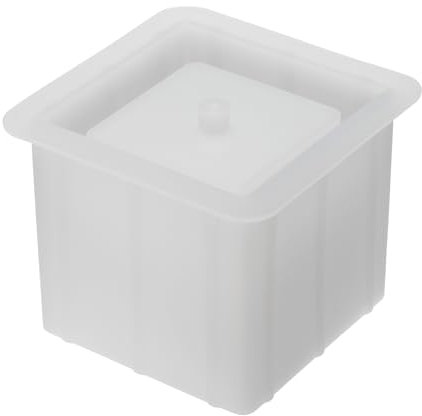 PATIKIL Molde de Silicona para Maceta, Molde Cuadrado para Maceta de Flores DIY, Molde para Velas, Decoración para el Hogar y Jardín, Color Blanco