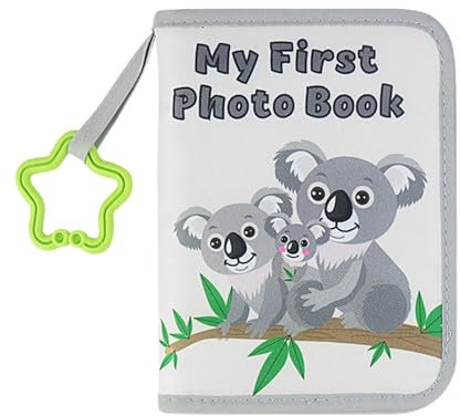 Fotoalbum Stick, Polyester Familie Freunde Babyalbum, Erstes Jahr Erinnerungsalbum, Cartoon Baby Fotoalben mit kindersicherem Stoff, MyFirst Fotobuch für Geburtstag Eltern