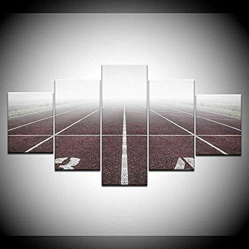 Bilder 5 Teilig Leinwandbilder Leinwanddrucke 5 Stücke Leinwand Leichtathletik Nebelbahn Sport Hd Drucke Kunstdruck Wandbilder Moderne Wohnzimmer Wohnkultu Poster 175 X 80 Cm -5P7B/D4T4-
