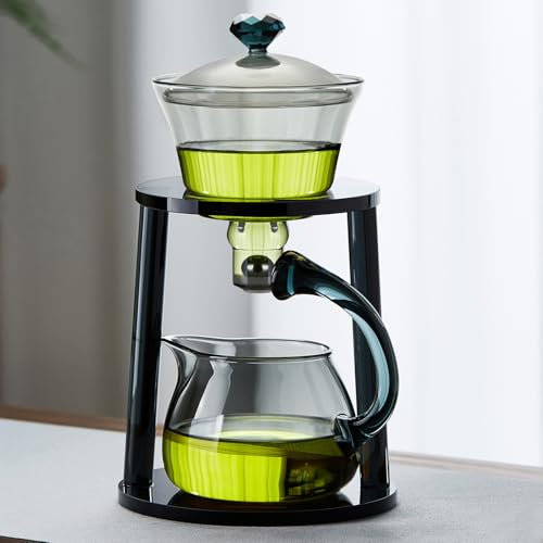 DOPUDO Magnetic Glass Teapot Tea Pot With Magnetic Ball, 12 OZ Drip-Teapot With Infuser, Kungfu Tea Set, Semi-Automatic Glass Turkish Tea Set 350ML.