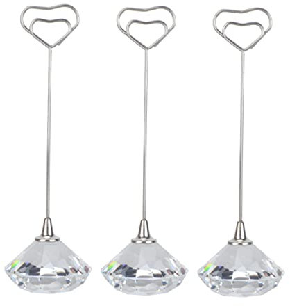 Lurrose Memohalter in Herzform Kristallständer Elegante Büroklammer Für Party Tischkartenhalter