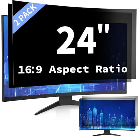 DEJIMAX 24 Inch Computer Screen Privacy Filter for 16:9 Widescreen Monitor,Anti Glare & Blue Light, PC Monitor Screen Privacy Shield,Anti Spy Screen Protector Film 2Pack