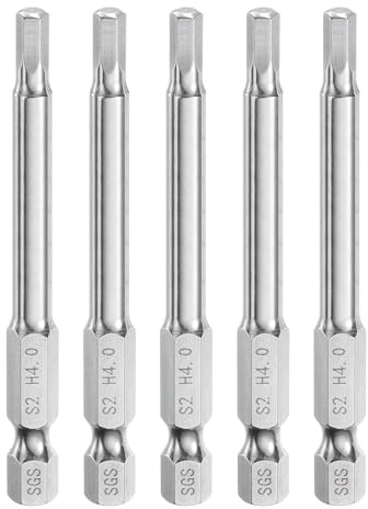 QUARKZMAN 5pz Punte per Cacciavite Chiave Esagonale 4mm (H4) Metrico 1/4 Attacco Esagonali 65mm (2,6) Punta Magnetica Lunghe Acciaio S2 Punta per Trapano Piatta Grado Industriale per Viti