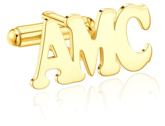 Jovivi 1 Paar Personalisierte Manschettenknöpfe Herren Manchettenknoepfe Edelstahl Cufflinks mit Namen Initialen Datum Gravur Manschettenknöpfe für Männer Hochzeit Bräutigam Jubiläum (Gold)