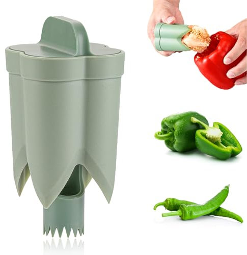YALiya Pepper Seed Corer Remover, 2026 New 2 in 1 ‎ABS Bell Pepper Corer, Kitchen Gadgets, for Kitchen Home Family Camping