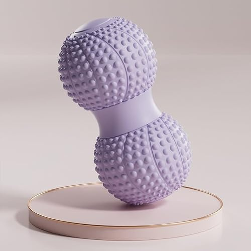 Massage Ball, Fascia Ball Foot Massage Double Ball Peanut Ball Deep Muscle Relaxation Hedgehog Ball Shoulder and Neck Stretching Yoga Fitness Ball (Purple)