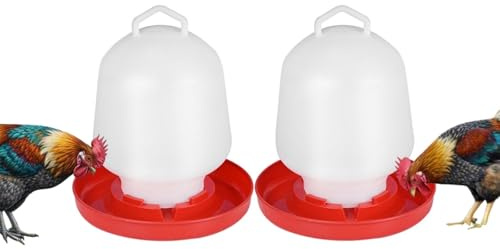 Hühnertränke, 2 STK 3.5L Futterspender, Aufhängbarer Wasserspender, Tränke Futtertrog, Geflügeltränke für Hühner, Automatische Wassertränker, Kükentränke, Küken Wasserspender, Hühnerzubehör