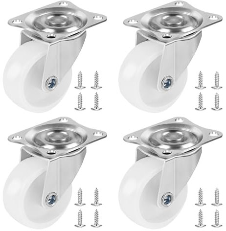 Flintronic 4 PCS Swivel Castors, 40mm Castor Wheels without brake (1.5 Inch), Furniture Trolley Wheel with Double Ball Bearings, Heavy Duty Caster-Wheel for DIY Industrial Applications