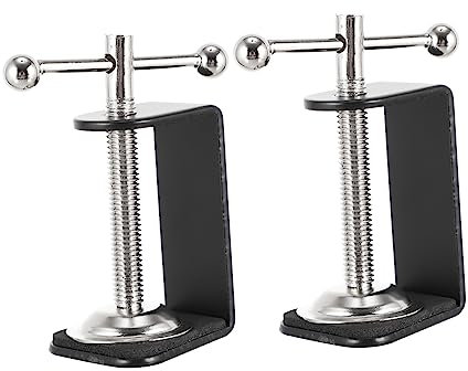Operitacx Abrazadera Voladiza Forma De c Para Mesa y Escritorio, Soporte Metálico Ajustable Base Resistente, Almohadilla De Silicona Antirayaduras, Paquete De 2 Piezas, Uso Profesional De Montaje