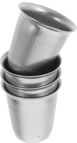 Amosfun 4piezas Copa De Comunión De Acero Inoxidable Copas De Vino Medievales y Portátiles Para Eventos Camping Piscina y Picnic