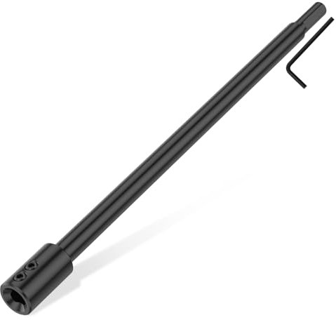 Forstner Bit Extension HCS 30cm Long Forstner Drill Bit Rod with Wrench Hole Saw Extension Chuck for Carpentry Wood Turners Furniture Construction(Triangle Shank)