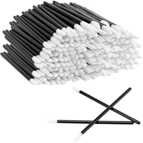 KEILEOHO 800 stycken svart engångs läppborste, makeup läppstift pensel av PP-material, läppstift sminkborste för läppglans och läppstift, kosmetikaapplikator