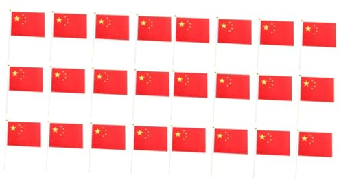ibasenice 2 Ensembles Drapeaux Chinois À Agiter De Drapeaux Chine Intérieur Et Extérieur Pour Écoles Et Décorations De Festivals 50 Pièces * 2