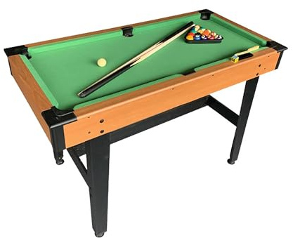 Relaxdays Billardtisch mit Zubehör, 4 Fuß, HxBxT: 78 x 120 x 61 cm, Kleiner Pooltisch für Kinder, Erwachsene, Mehrfarbig