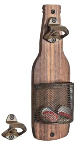 Décapsuleur mural en bois pour bouteille de bière - Boîte de rangement - Décoration murale