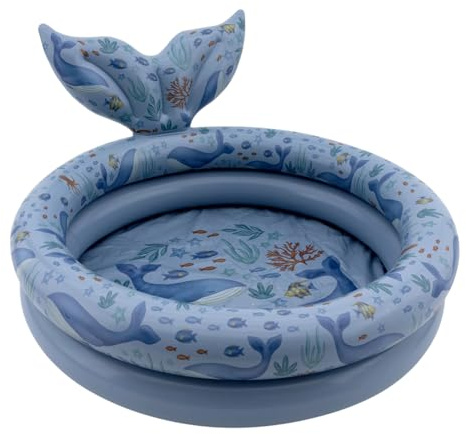 Little Dutch Kinder Planschbecken - Schwimmbecken - Aufblasbar - für Jungen ab 2 Jahre - Ocean World blau (80 cm)