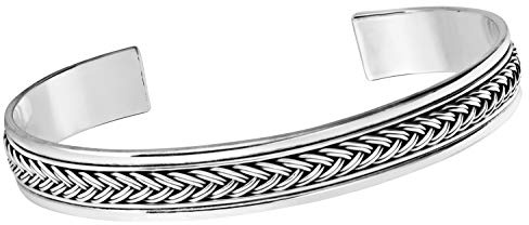 Treasure Bay Klassisch Armreif aus 925er Sterlingsilber, Geschenkschmuck für Herren (Silber, Einheitsgröße)