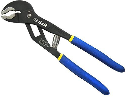 S&R Automatic Water Pump Pliers with Patented Quick Release Mechanism 300 x 40 mm, CR-V, Double jacketed Handles, Professional